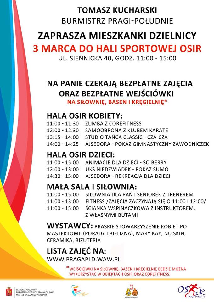Sportowa sobota 3 marca z okazji dnia kobiet